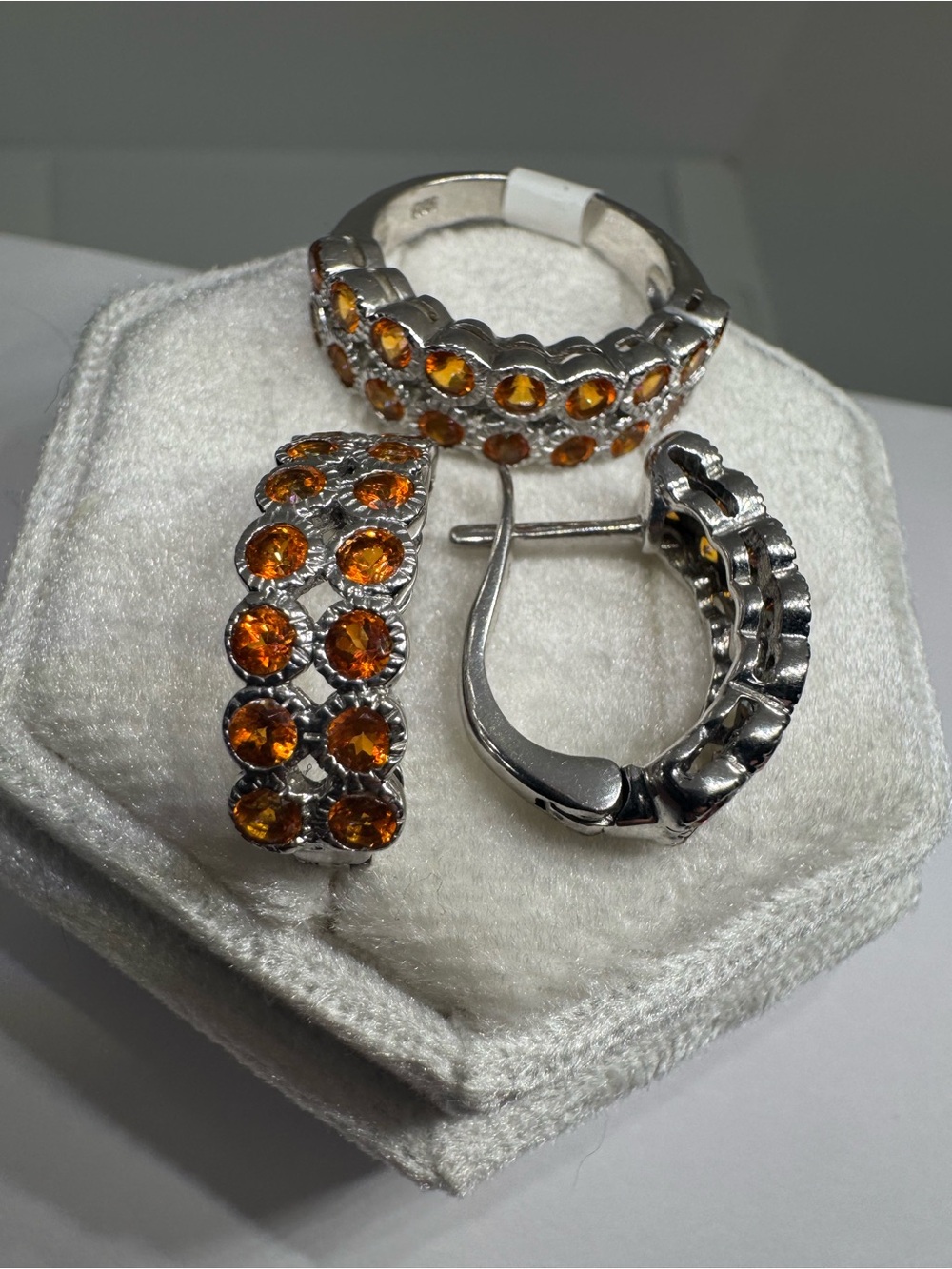 925 Sterling Silver Jewelry Set Ring Size 6 9.8g Elegant Fine Jewelry - Picture 3 of 17